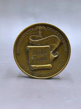 1987 US Constitution Bicentennial Bronze Medal - Scottish Rite Freemasonry MACO
